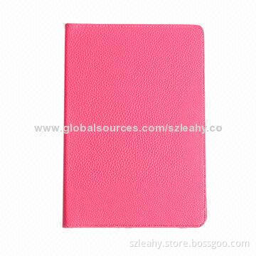 Hot selling PU leather smart case in litchi pattern, suitable for iPad